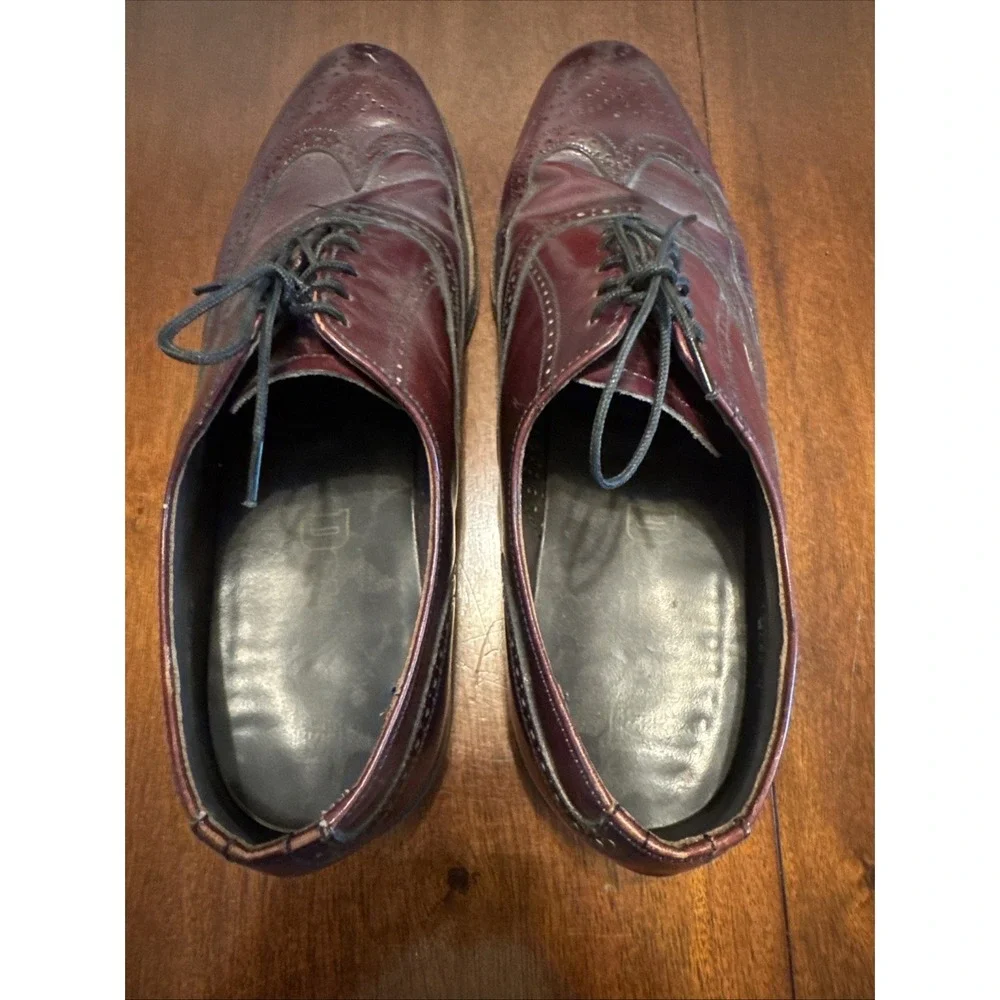 Vintage Dexter USA Burgundy Wingtip Oxford Dress Shoes Men 10.5M Leather Brogue